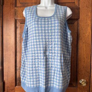 Isaac Mizrahi Live! Blue/Light Blue Check Vest Size 1X